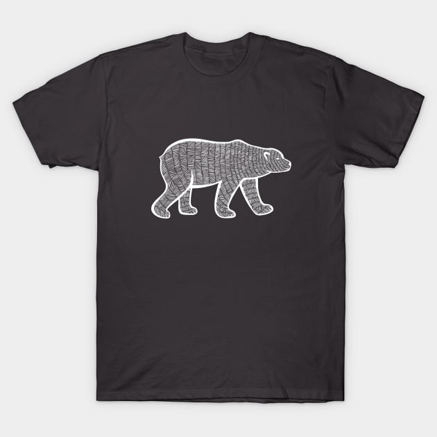 Polar Bear Ink Art - on dark colors T-Shirt by Green Paladin